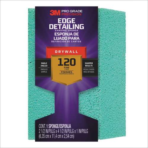 7010416413 Pro Grade Precision™ Drywall Edge Detailing Angled Sanding Sponge Fine grit, 30904FPSA, 2.5 x 4.5 x 1 in, 1/each, 12/case
