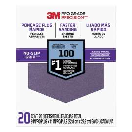 7010417805 Pro Grade Precision™ Faster Sanding Sanding Sheets 100 grit Medium, 27100TRI-20, 9 in x 11 in, 20/pk