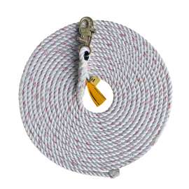 7012816979 1202912 DBI-SALA® Rope Lifeline with Snap Hook 1202912, 5/8 in Polyester and Polypropylene Blend, White, 250 ft