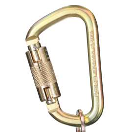 7012818217 2000161 Double Locking Snap Hook 2000161, Clear Zinc Plated Steel, 3600 lb Gate, 3/4 in Throat