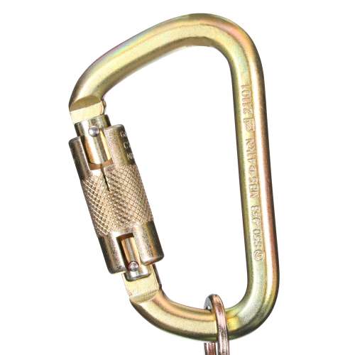7012818217 2000161 Double Locking Snap Hook 2000161, Clear Zinc Plated Steel, 3600 lb Gate, 3/4 in Throat