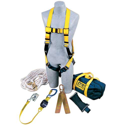 7012818307 2104169 DBI-SALA® Roofers Fall Protection Compliance Kit 2104169, Anchor, Harness, Rope Grab/Lanyard, Lifeline, 50 ft