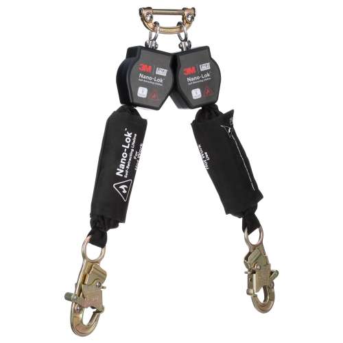 7012818543 3100565 DBI-SALA® Nano-Lok™ Hot Work Twin-Leg Personal Self-Retracting Lifeline 3100565, Kevlar® Fiber Web, 6 ft
