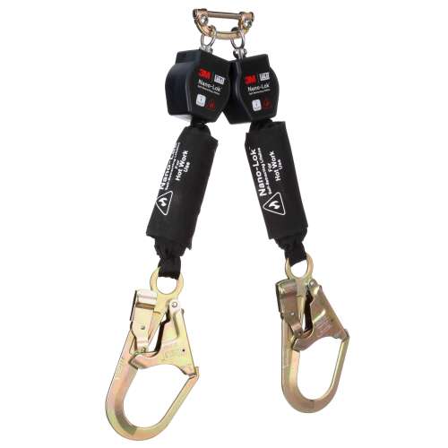 7012818545 3100567 DBI-SALA® Nano-Lok™ Hot Work Twin-Leg Personal Self-Retracting Lifeline 3100567, Kevlar® Fiber Web, 6 ft