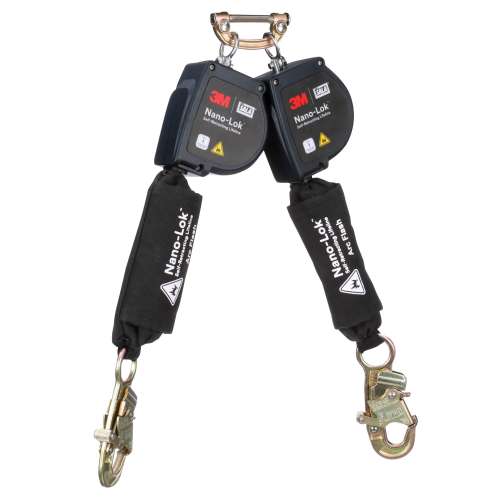 7012818556 3100582 DBI-SALA® Nano-Lok™ Arc Flash Twin-Leg Personal Self-Retracting Lifeline 3100582, Kevlar® Fiber Web, 8 ft