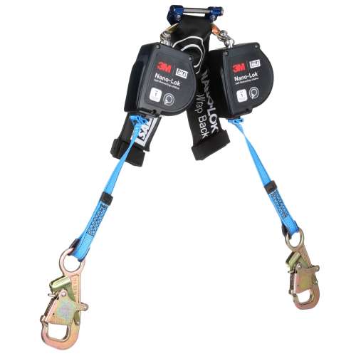 7012818584 3100617 DBI-SALA® Nano-Lok™ Twin-Leg Self-Retracting Lifeline with Quick Connect 3100617, Web, Wrap Back, 8 ft.