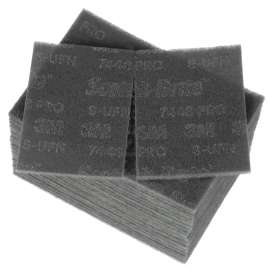7100023340 Scotch-Brite™ Hand Pad 7448 Pro, PO-HP, SiC Ultra Fine, Gray, 6 in x 9 in, 20/Carton, 60 ea/Case