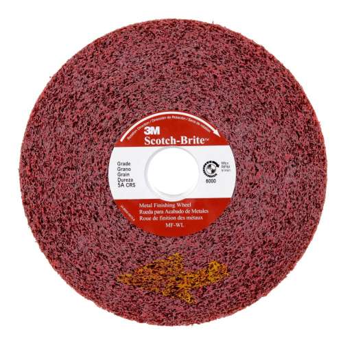 7100042616 Scotch-Brite™ Metal Finishing Convolute Wheel, MF-WL, 5A Coarse, 6 in x 1 in x 1 in, 3 ea/Case