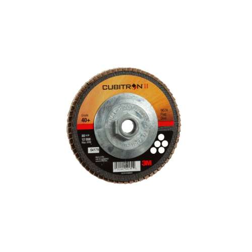 7100049189 Cubitron™ II Flap Disc 967A, 40+, T27, 5 in x 5/8