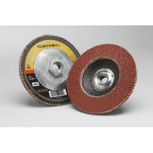 7100049935 Cubitron™ II Flap Disc 967A, 40+, T29 Quick Change, 4-1/2 in x 5/8