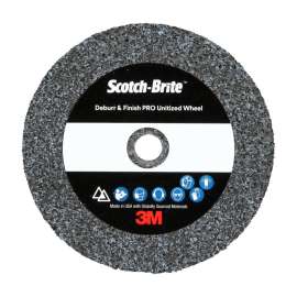 7100053417 Scotch-Brite™ Deburr & Finish Pro Unitized Wheel, DP-UW, 6C Medium+, 2 in x 1 in x 1/4 in, 10 ea/Case