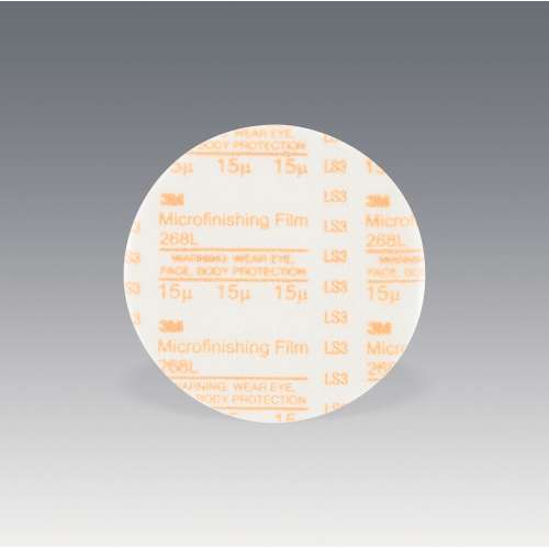 7100069386 Microfinishing PSA Film Disc 268L, 15 Mic 3MIL, Type D, 8 in x NH, Die 800L, 25/Carton, 200 ea/Case
