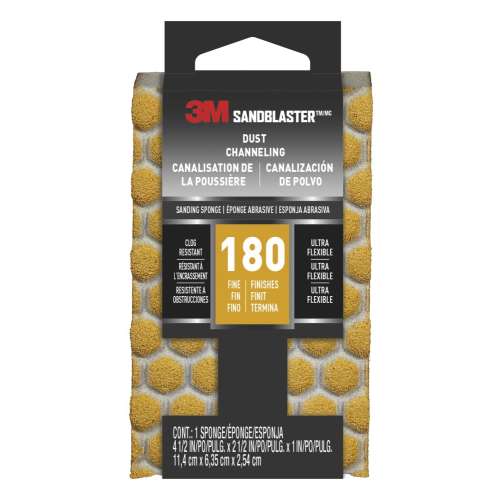 7100074382 SandBlaster™ DUST CHANNELING Sanding Sponge, 20907-180-UFS ,180 grit, 4 1/2 in x 2 1/2 x 1 in, 1/pk