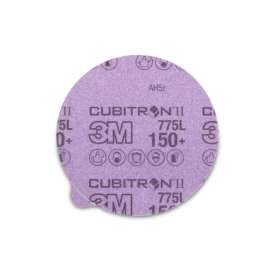 7100075207 Cubitron™ II Stikit™ Film Disc 775L, 150+, 6 in x NH, Linered w/Tab, Die 600Z, 50/Carton, 250 ea/Case