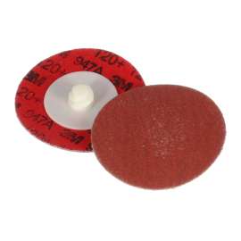 7100076933 Cubitron™ II Roloc™ Durable Edge Disc 947A, 120+, X-weight, TR, Maroon, 2 in, Die R200P, 50/Carton, 200 ea/Case