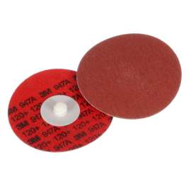 7100076935 Cubitron™ II Roloc™ Durable Edge Disc 947A, 120+, X-weight, TR, Maroon, 4 in, Die R400BB, 25/Carton, 100 ea/Case