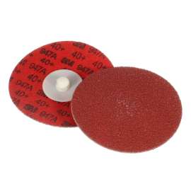 7100077041 Cubitron™ II Roloc™ Durable Edge Disc 947A, 40+, X-weight, TR, Maroon, 4 in, Die R400BB, 25/Carton, 100 ea/Case
