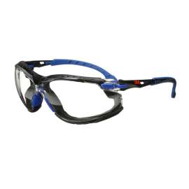 7100079186 S1101SGAF-KT Solus™ Safety Glasses 1000-Series S1101SGAF-KT, Kit, Foam, Strap, Black/Blue, Clear Scotchgard™ Anti-fog lens, 20 EA/Case