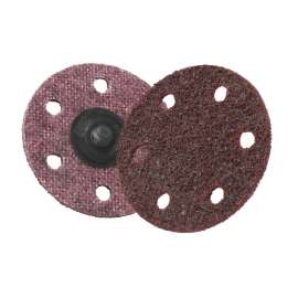 7100086057 Scotch-Brite™ Roloc™ Surface Conditioning Disc, SC-DR, A/O Medium, TR, 3 in, D/F 6HL, 25/Carton, 100 ea/Case