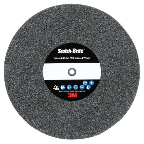 7100088655 Scotch-Brite™ Deburr & Finish Pro Unitized Wheel, DP-UW, 6C Medium+, 6 in x 1 in x 1/2 in, 2 ea/Case