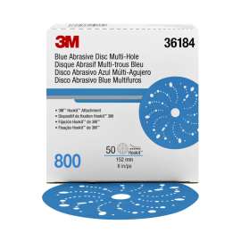 7100091111 Hookit™ Blue Abrasive Disc 321U Multi-hole, 36184, 6 in, 800, 50 discs per carton, 4 cartons per case