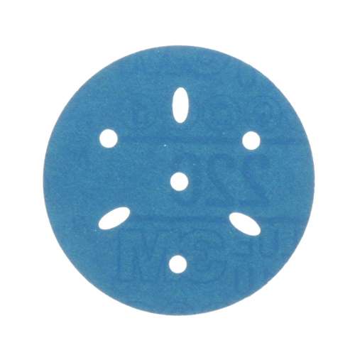 7100091345 Hookit™ Blue Abrasive Disc Multi-hole, 36147, 3 in, 220 grade, 50 discs per carton, 4 cartons per case
