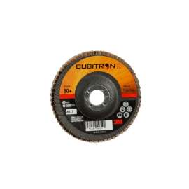 7100097627 Cubitron™ II Flap Disc 967A, 80+, T29, 4 in x 5/8 in, 10 ea/Case