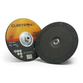 7100103313 Cubitron™ II Depressed Center Grinding Wheel, 87153, T27 Quick Change, 9 in x 1/4 in x 5/8 in-11 in, 10/Carton, 20 ea/Case