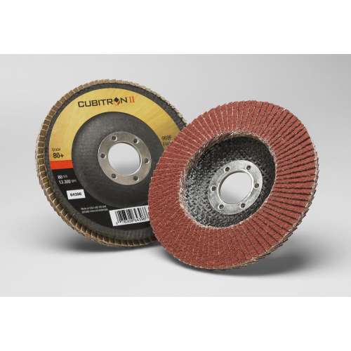 7100104990 Cubitron™ II Flap Disc 969F, 80+, T29, 4-1/2 in x 7/8 in, 10 ea/Case