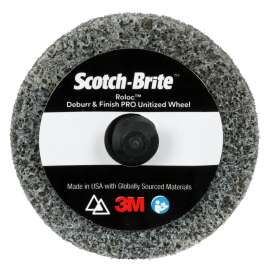 7100109131 Scotch Brite™ Roloc™ Deburr & Finish PRO Unitized Wheel, DP-UR, 8C Coarse+, TR, 2 in x 1/4 in, 15/Carton, 60 ea/Case