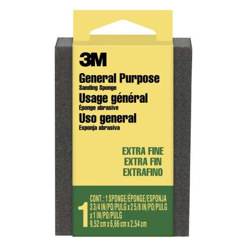 7100113608 Sanding Sponge CP-000-ESF, 3 3/4 in x 2 5/8 in x 1 in (9.52 cm x 6.66 cm x 2.54 cm), Extra Fine