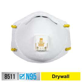 7100117128 8511DA1-2A-PS Drywall Sanding Valved Respirator 8511D2-DC-PS, 2 ea/pk, 6 pks/cs