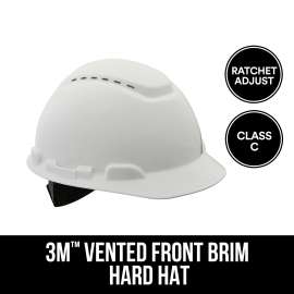 7100119479 CHH-V-R-W6-PS Vented Hard Hat with Ratchet Adjustment, CHH-V-R-W6-PS, 6/cs