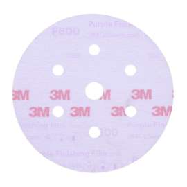 7100122774 Purple Finishing Film Hookit™ Disc Dust-Free, 30771, 6 in, P600, 50 discs per carton, 4 cartons per case