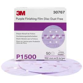 7100122779 Hookit™ Purple Finishing Film Abrasive Disc 260L, 30767, 6 in, Dust Free, P1500, 50 discs per carton, 4 cartons per case
