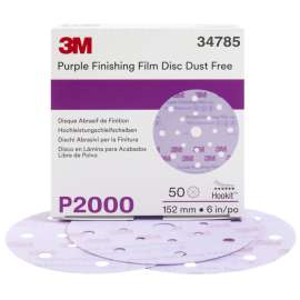 7100123057 Hookit™ Finishing Film Disc Dust-Free, 34785, 6 in, 17 Hole, P2000, 50 discs per carton, 4 cartons per case