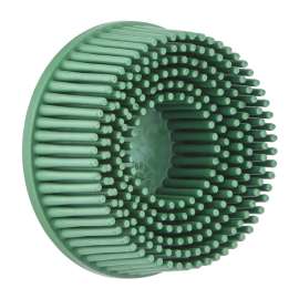 7100138285 Scotch-Brite™ Roloc™ Bristle Disc, RD-ZB, 50, TR, Green, 2 in x 5/8 in, Tapered, 10/Carton, 40 ea/Case