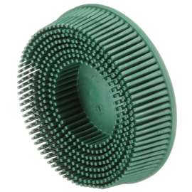 7100138305 Scotch-Brite™ Roloc™ Bristle Disc, RD-ZB, 07526, 50, TR, Green, 76 mm, DSI Insert, 10/Carton, 40 ea/Case