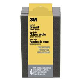 7100140504 Drywall Sanding Sponge 9095DC-NA-4PK, Dual Grit Block, 2 7/8 in x 4 7/8 in x 1 in, Fine/Medium, 4/pk, 6 pks/cs