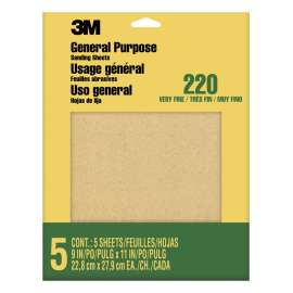 7100140801 Aluminum Oxide Sandpaper Very Fine, 9000NA, 9 in x 11 in, 5/pk