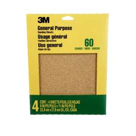 7100140808 Aluminum Oxide Sandpaper Coarse, 9003NA, 9 in x 11 in, 4/pk