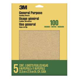 7100140809 Aluminum Oxide Sandpaper Medium, 9002NA, 9 in x 11 in, 5/pk