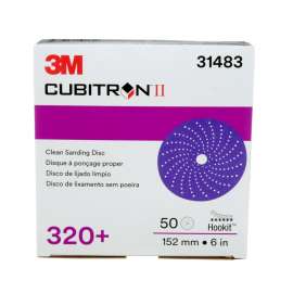 7100141496 Cubitron™ II Hookit™ Clean Sanding Abrasive Disc, 31483, 6 in, 320+ grade, 50 discs per carton, 4 cartons per case