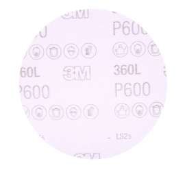 7100142945 Hookit™ Film Disc 360L, P600, 5 in x NH, Die 500X, 100/Carton, 500 ea/Case
