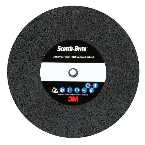 7100143467 Scotch-Brite™ Deburr & Finish Pro Unitized Wheel, DP-UW, 2S Fine, 3 in x 1/2 in x 1/4 in, 20 ea/Case