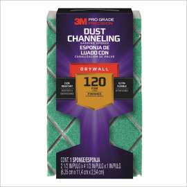 7100145185 Pro Grade Precision™ Drywall Dust Channeling Sanding Sponge Fine, 30904FP-CH-DBL, 4.5 in x 2.5 in x 1 in, 12/cs (2x6)