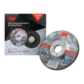 7100147339 Silver Depressed Center Grinding Wheel, 44538, T27, 4.5 in x 1/4 in x 7/8 in, Single Pack, 10 ea/Case