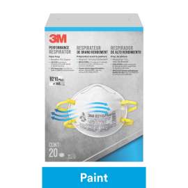 7100153178 8210PP20-DC Performance Disposable Paint Prep Respirator N95 Particulate, 8210PP20-DC, 20 each/pack, 4 packs/case