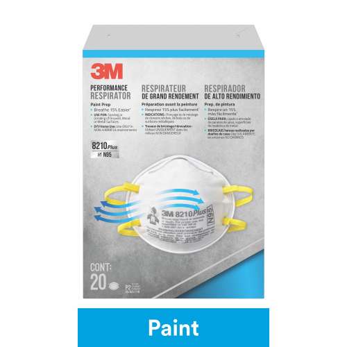 7100153178 8210PP20-DC Performance Disposable Paint Prep Respirator N95 Particulate, 8210PP20-DC, 20 each/pack, 4 packs/case