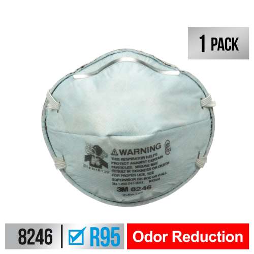 7100159225 8246H1-C Household Cleanser Odor Respirator, 8246H1-C, 1 each/pack, 12 packs/case